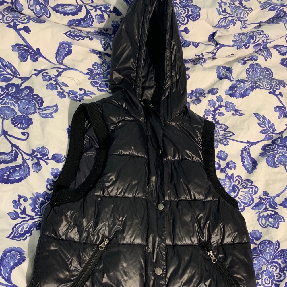 Urban Outfitters Black Shiny Puffer Vest